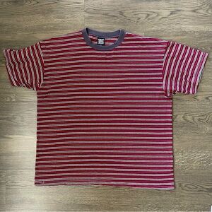 Vintage Rush Brand Striped Boxy Skateboard T Shirt SZ XL